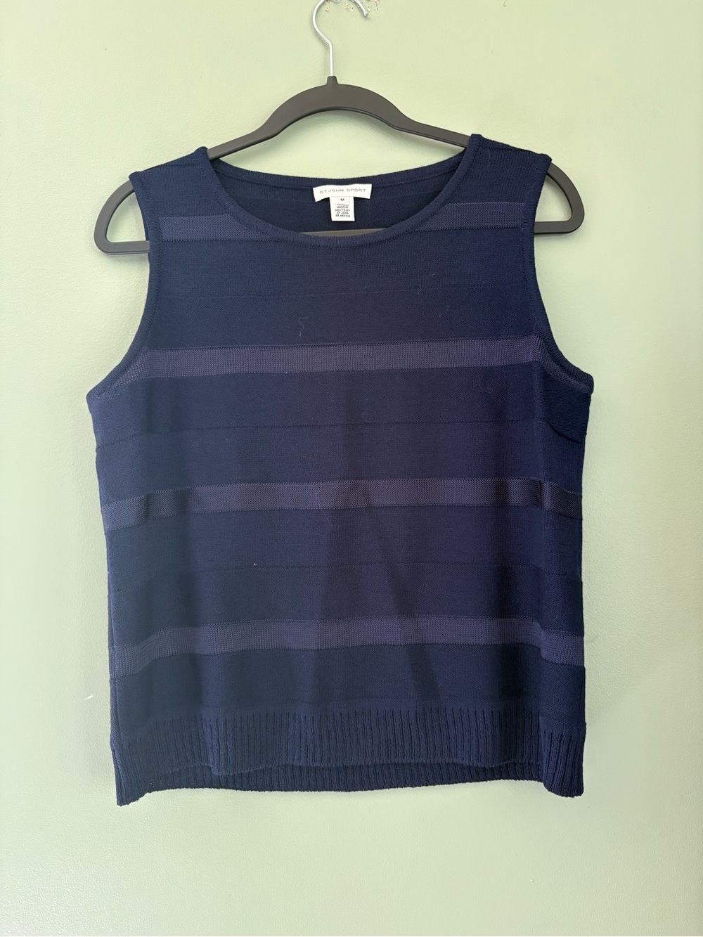 St. John Collection Navy Sleeveless Knit Tank Top